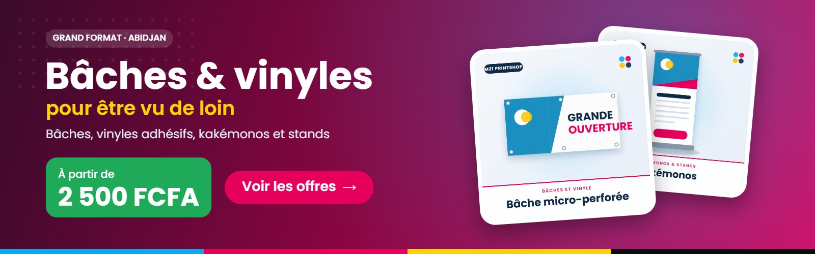 Bâches et vinyles grand format à partir de 2 500 FCFA