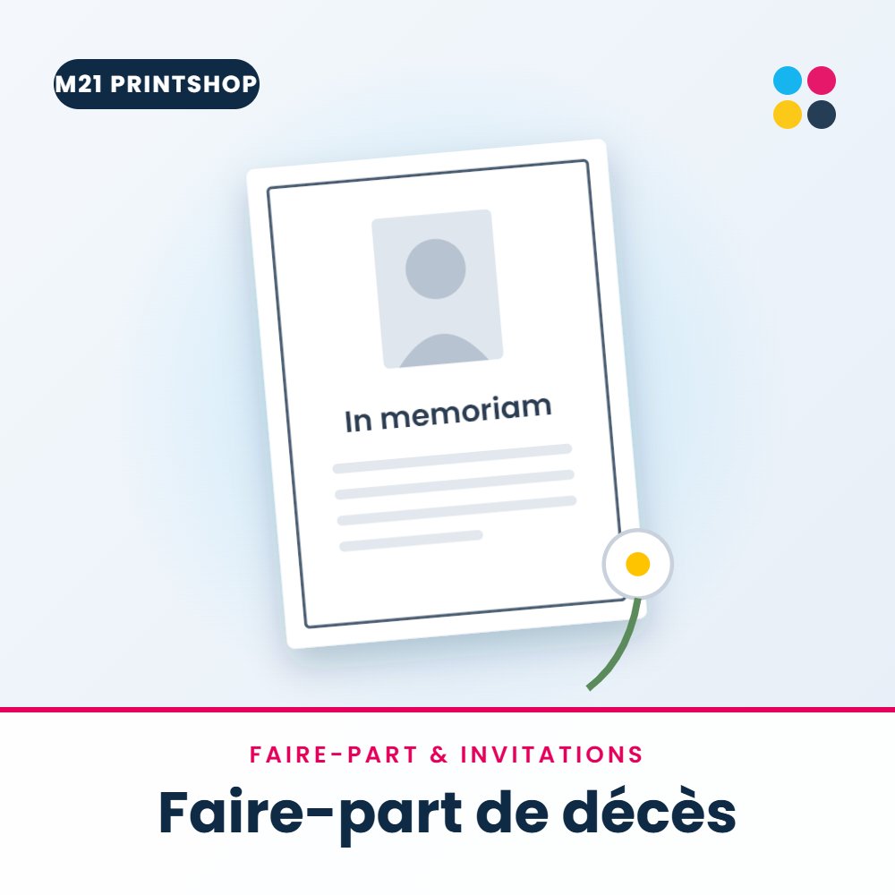 Faire-part de décès – M21 Printshop Abidjan